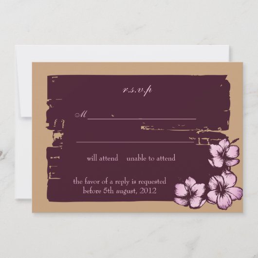 Cartes Grunge hibiscus -rsvp (Devant)