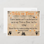 Cartes Halloween sensibilisation sur l'autisme (Devant / Derrière)