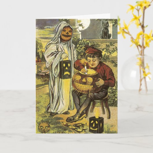 Cartes Halloween vintages (Fleur jaune)