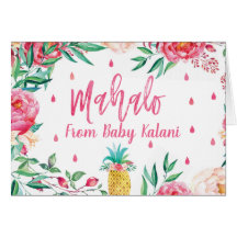 Cartes hawaïennes de Merci de baby shower de