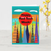 Cartes heureuses de semaine de technologie de rad (Fleur jaune)