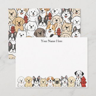 Cartes illustrées Chiens Mignons & Bornes d'Incend