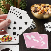 Cartes Initiales brodées Nom Rose & Blanc Jeu de Table (In Situ)