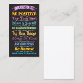 Cartes Inspirantes pour les Règles de Vie (Devant / Derrière)
