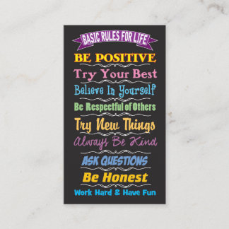 Cartes Inspirantes pour les Règles de Vie