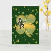Cartes irlandaises de shamrocks de chance de lutin (Fleur jaune)
