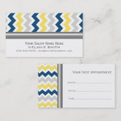 Cartes jaunes de rendez-vous de salon de Chevron (Devant / Derrière)