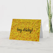 Cartes Jaunes "Hey Chicky", tout-temps mignonnes (Devant)