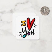 Cartes « Je t'aime » minuscules (Devant/Arrière en situation)