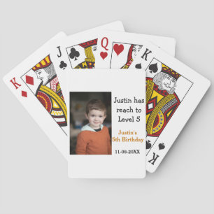 Cartes Jeu de 5e anniversaire sur garçon photo nom date m