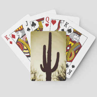 Cartes Jeu de bicyclette de silhouette de cactus de