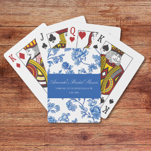 Cartes Jeu de cadeaux de remerciement en chinoiserie bleu