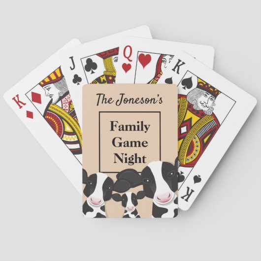 Cartes Jeu de famille Nom de nuit Vaches blanches noires (dos)