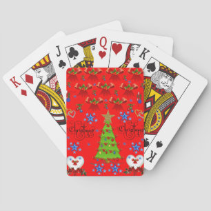 Cartes Jeu de Noël carte de jeu terrasse rouge