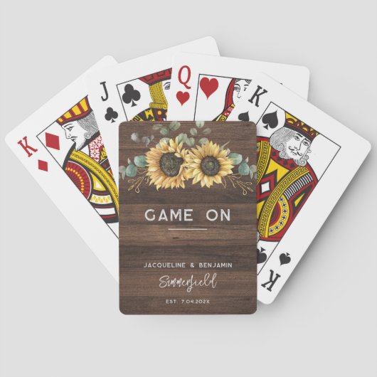 Cartes Jeu sur les faveurs de mariage (dos)