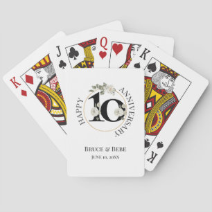 Cartes Joli floral 10e ANNIVERSAIRE de jeu