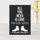 Cartes Jolies Patineurs Sport Hiver Glace Patinage (Fleur jaune)