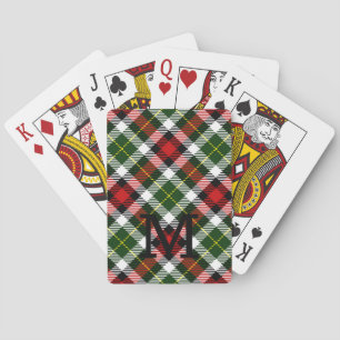 Cartes Jour de Noël Plaid Monogramme Jeu initial Amusant