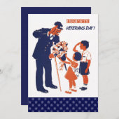 Cartes Jour des Vétérans Conception vintage (Devant / Derrière)