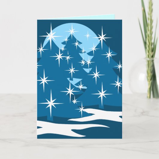 Cartes Joyeuses Classic Blue Tree Card (Devant)