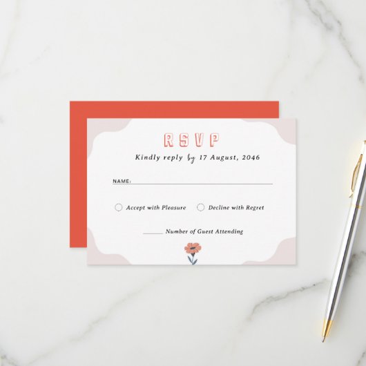 Cartes Joyeuses Faire-part de mariage florales été (Devant/Arrière en situation)