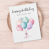 Cartes Joyeux Anniversaire Entreprise Ballons Aqua