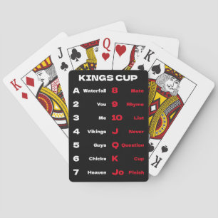 Cartes Kings Cup règles du jeu de boisson Noir