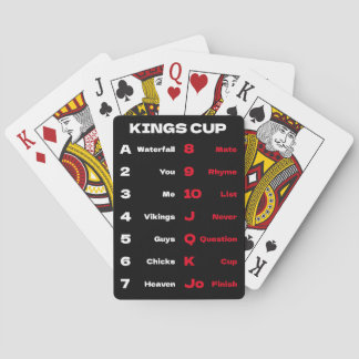 Cartes Kings Cup règles du jeu de boisson Noir