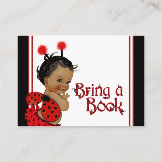 Cartes Ladybug apporte un livre fille afro-américa (Devant)
