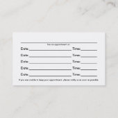 Cartes lunatiques de rendez-vous de chiropractie (Dos)