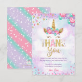 Cartes magiques de Merci de licorne (Devant / Derrière)