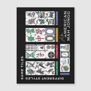 Cartes magnétiques avec tuiles de Mah-jong identiq