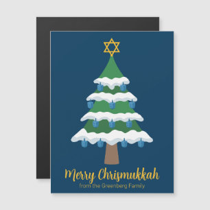Cartes magnétiques avec un arbre de Chrismukkah mi