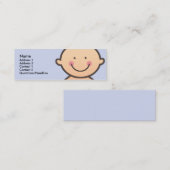 Cartes maigres bleues de profil de visage de bébé (Devant / Derrière)