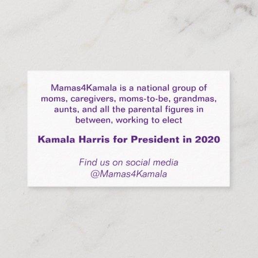 Cartes Mamas4Kamala (Dos)