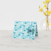 CARTES MARIAGE BLUE PAISLEY (Fleur jaune)