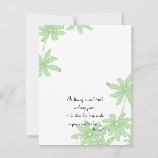 Cartes Mariage Charity Favoriser  Daisies Vert cla (Devant)