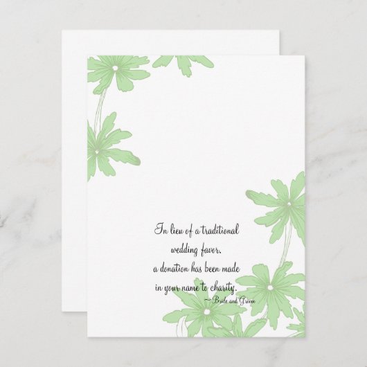 Cartes Mariage Charity Favoriser  Daisies Vert cla (Devant / Derrière)