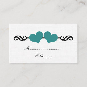 Cartes Mariage Coeurs Élégantes, Turquoise