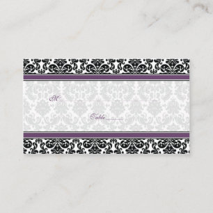 Cartes Mariage damassé Blanches, Violet, Noir, Bla