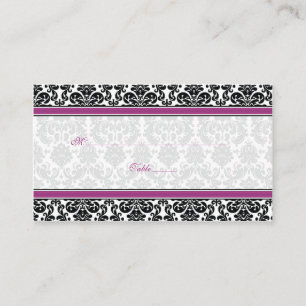 Cartes Mariage damassé Blanches, Violet, Noir, Bla