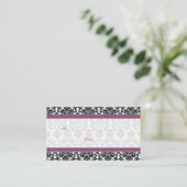 Cartes Mariage damassé Blanches, Violet, Noir, Bla (Debout devant)