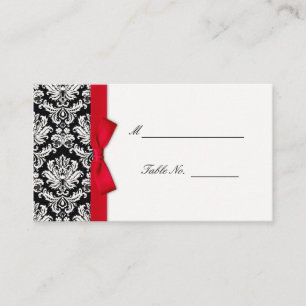 Cartes Mariage damassé Bow Rouge