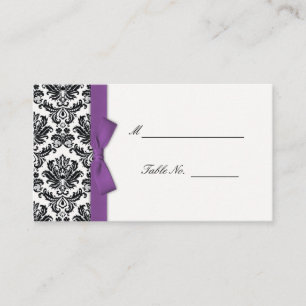 Cartes Mariage damassé Bow Violet