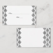 Cartes Mariage damassé en noir et blanc (Devant / Derrière)