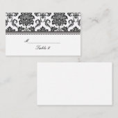 Cartes Mariage damassé en noir et blanc (Devant / Derrière)