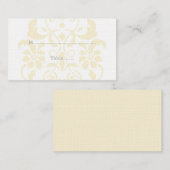 Cartes Mariage damassé Jaune Subtile (Devant / Derrière)