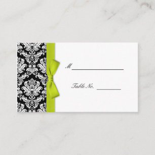 Cartes Mariage damassé Lime Bow