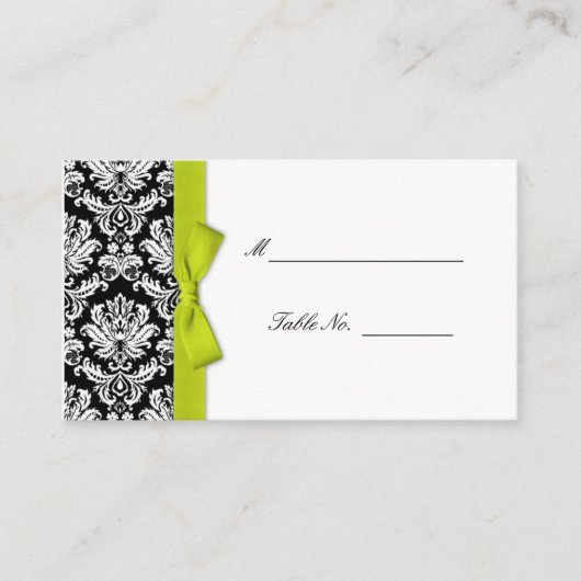 Cartes Mariage damassé Lime Bow (Devant)