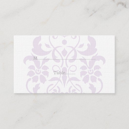 Cartes Mariage damassé Subtile Violet (Devant)